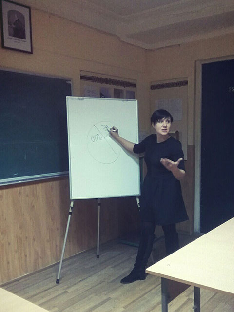 Вот так проходят занятия по курсу риторики в киевском учебном центре Успех